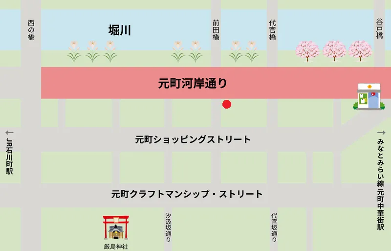 横浜元町河岸通り会のお店 元町河岸通り会地図