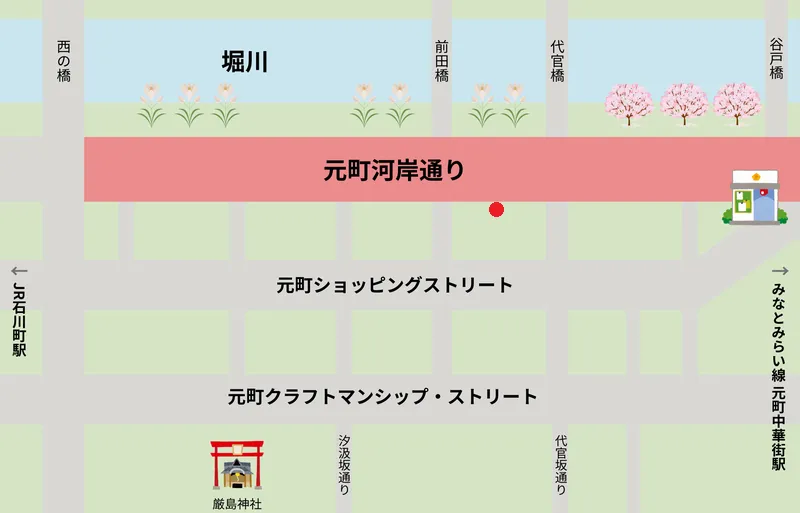 パサージュ元町地図 横浜元町河岸通り会のお店