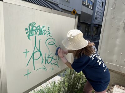 横浜　元町　元町河岸通り会　クリーンデー　落書き