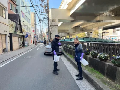 横浜 元町 元町河岸通り チャーミングセール クリーンデー 掃除
