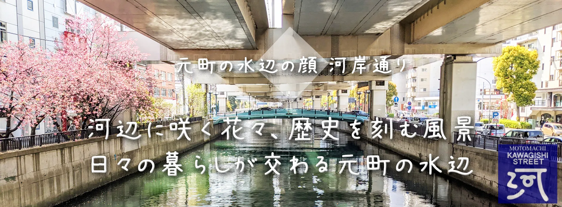 元町の水辺の顔河岸通り 河辺に咲く花々、歴史を刻む風景、日々の暮らしが交わる元町の水辺