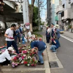 ハンキングバスケット植え替えイベント 横浜元町の商店街 元町河岸通り会